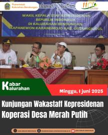 KALURAHAN BENDUNGAN MENDAPAT KUNJUNGAN DARI WAKIL KEPALA STAF KEPRESIDENAN